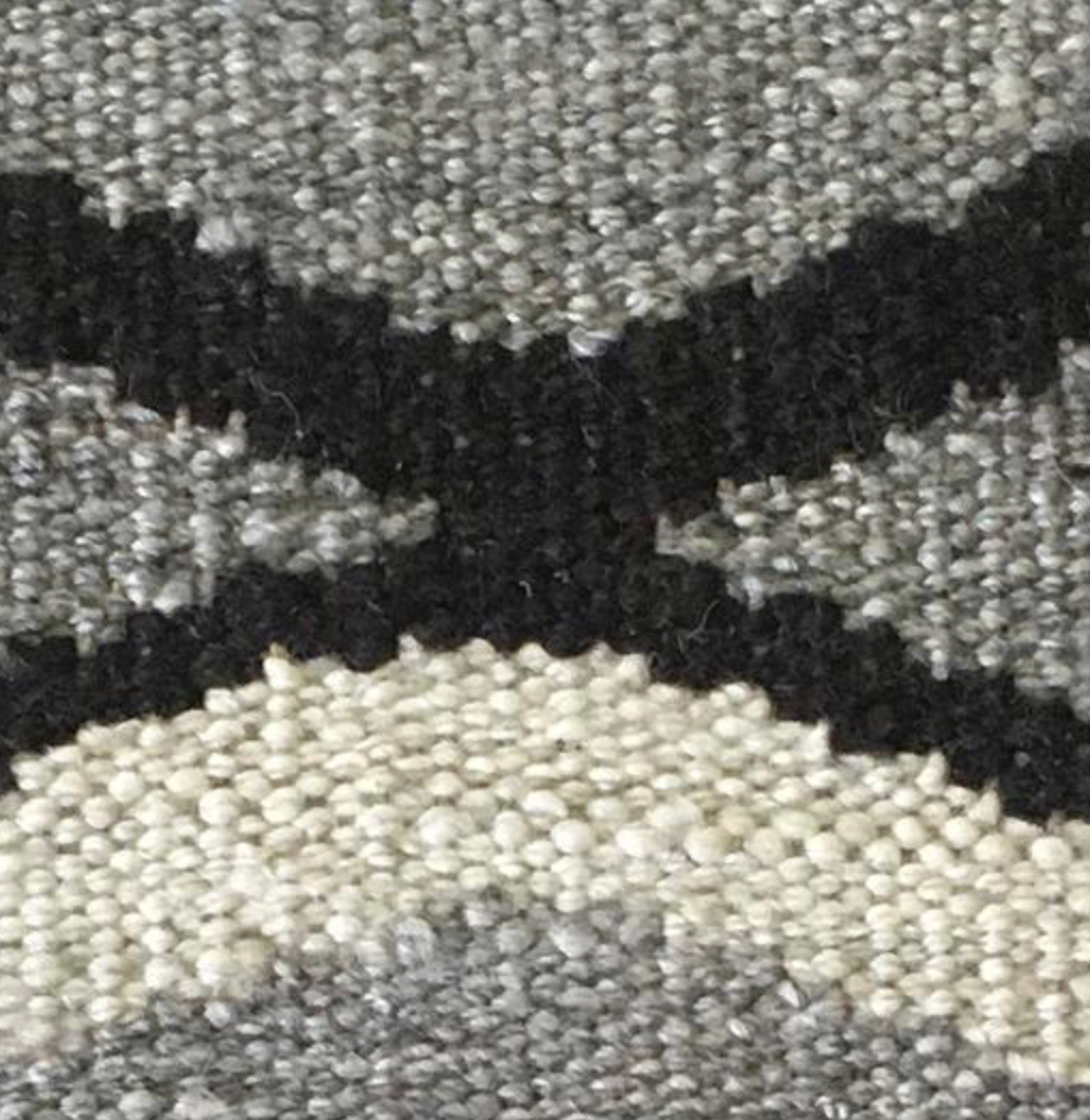 Santafe Collection - 3'x5' 5'x8' 9'x12' Rug - Grey Black White - Hand Woven Flat Weave Rug - Southwestern Tribal Area Rug