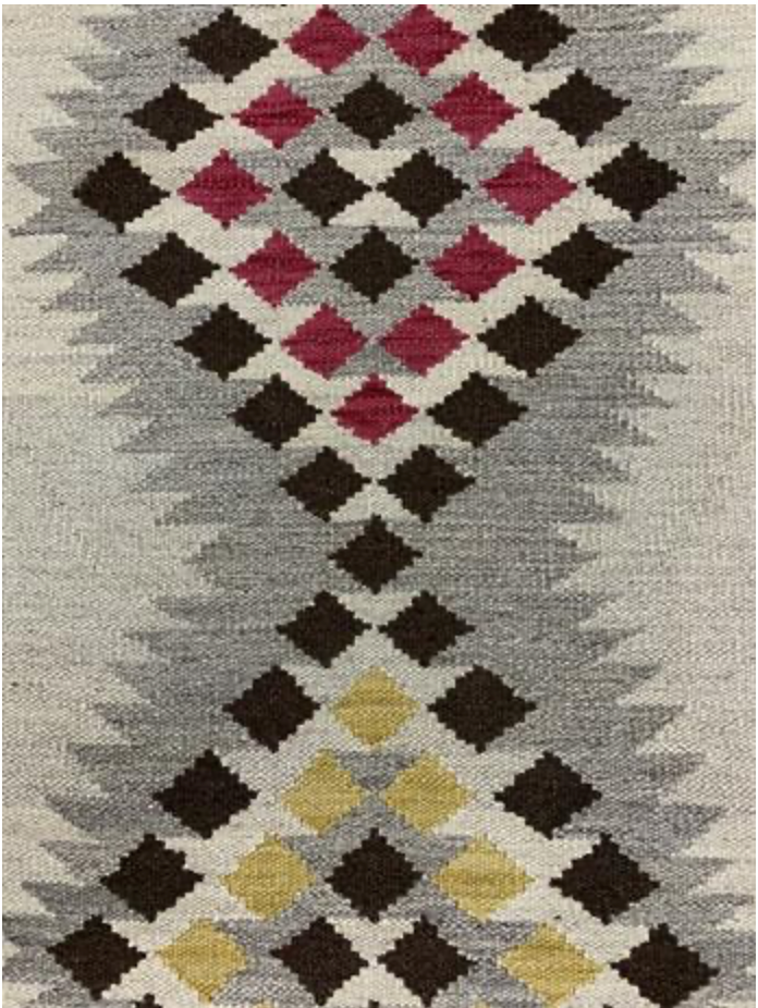 Santafe Collection - 3' 00" x 11' 10" Runner - Grey Black Red Yellow - Hand Woven Flat Weave Runner - Southwestern Tribal Runner