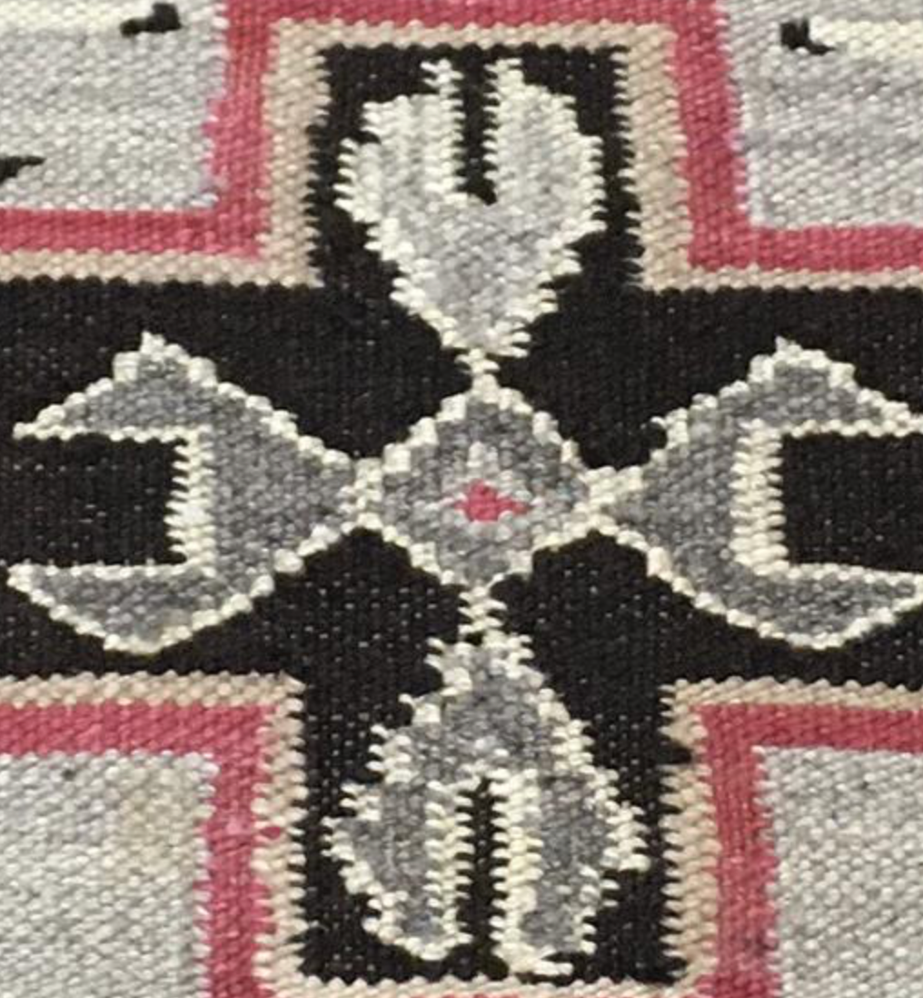Santafe Collection - 5' 00" x 7' 10" Rug - Grey Black Red Camel - Hand Woven Flat Weave Rug - Southwestern Tribal Area Rug