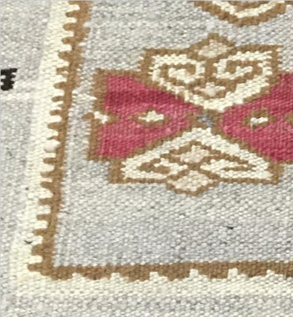 Santafe Collection - 5' 00" x 7' 10" Rug - Grey Black Red Camel - Hand Woven Flat Weave Rug - Southwestern Tribal Area Rug