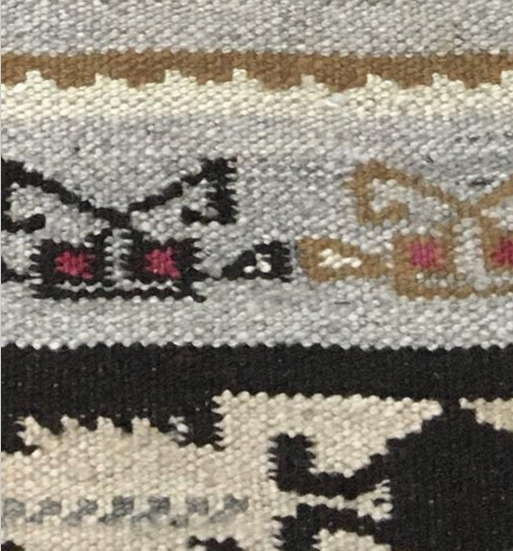 Santafe Collection - 5' 00" x 7' 10" Rug - Grey Black Red Camel - Hand Woven Flat Weave Rug - Southwestern Tribal Area Rug