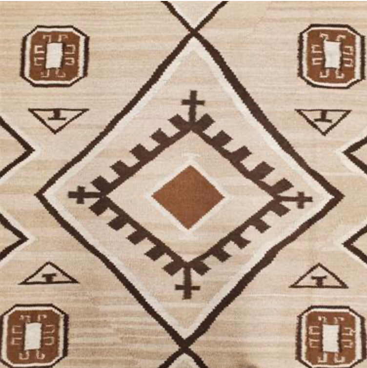 Santafe Collection - 3'x5' 4'x6' 5'x8' 6'x9' 9'x12' Rug - Brown - Hand Woven Flat Weave Rug - Southwestern Tribal Area Rug