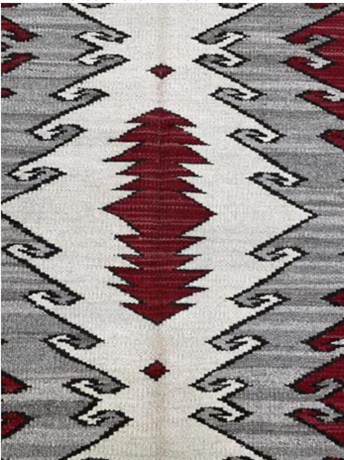 Santafe Collection - 6' 03" x 9' 01" Rug - Grey Black Red Brown - Hand Woven Flat Weave Rug - Southwestern Tribal Area Rug