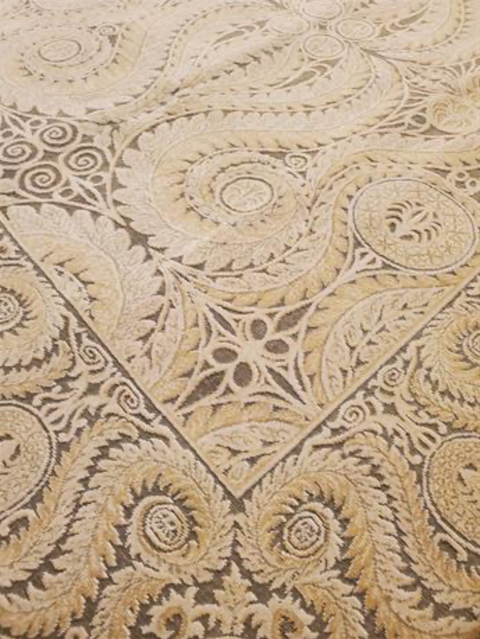 Abadjian Spanish Cuenca - 9' 04" x 11' 09" Rug - Beige & Brown - Hand Knotted Wool Area Rug - Traditional Classic Romanian Rug