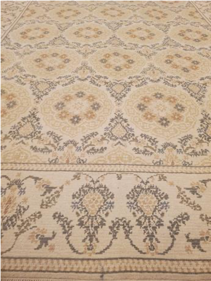 Abadjian Spanish Cuenca -  9' 04" x 13' 01" Rug - Beige Brown Camel Grey - Hand Knotted Wool Area Rug - Traditional Classic Romanian Rug