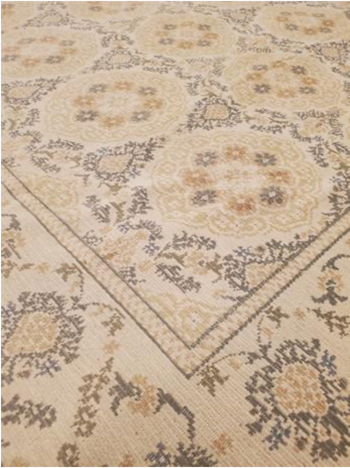 Abadjian Spanish Cuenca -  9' 04" x 13' 01" Rug - Beige Brown Camel Grey - Hand Knotted Wool Area Rug - Traditional Classic Romanian Rug