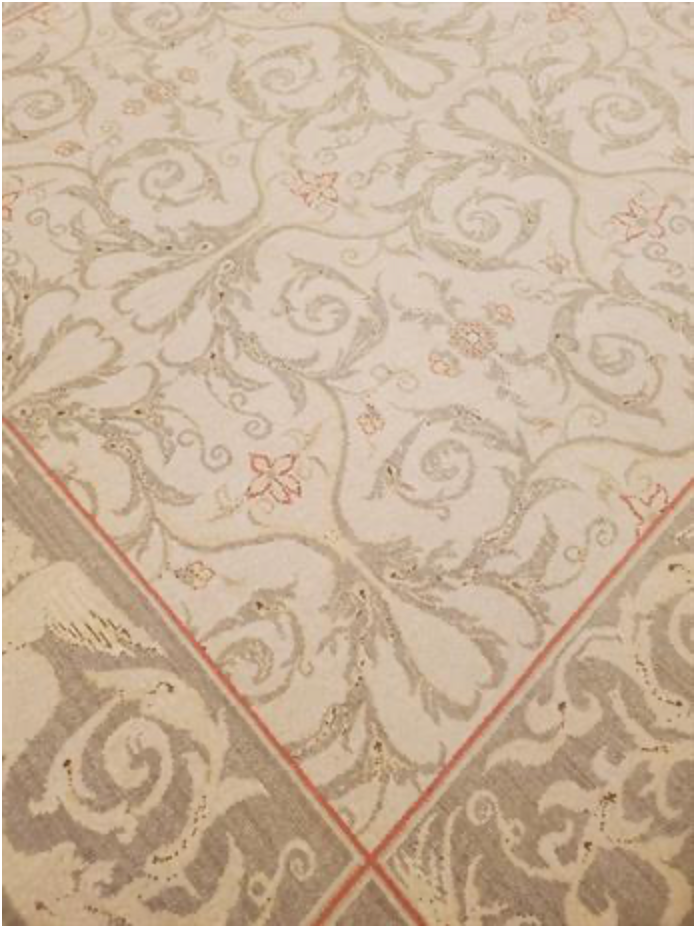 Abadjian Spanish Cuenca -  8' 03" x 10' 05" Rug - Beige Grey/Brown Red - Hand Knotted Wool Area Rug - Traditional Classic Romanian Rug
