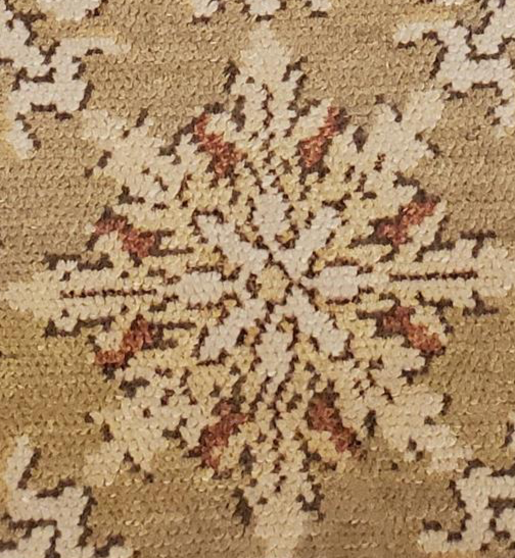 Abadjian Spanish Cuenca -  8' 00" x 10' 06" Rug - Beige, Light Grey, Light Brown & Olive Green - Hand Knotted Wool Area Rug - Traditional Classic Romanian Rug
