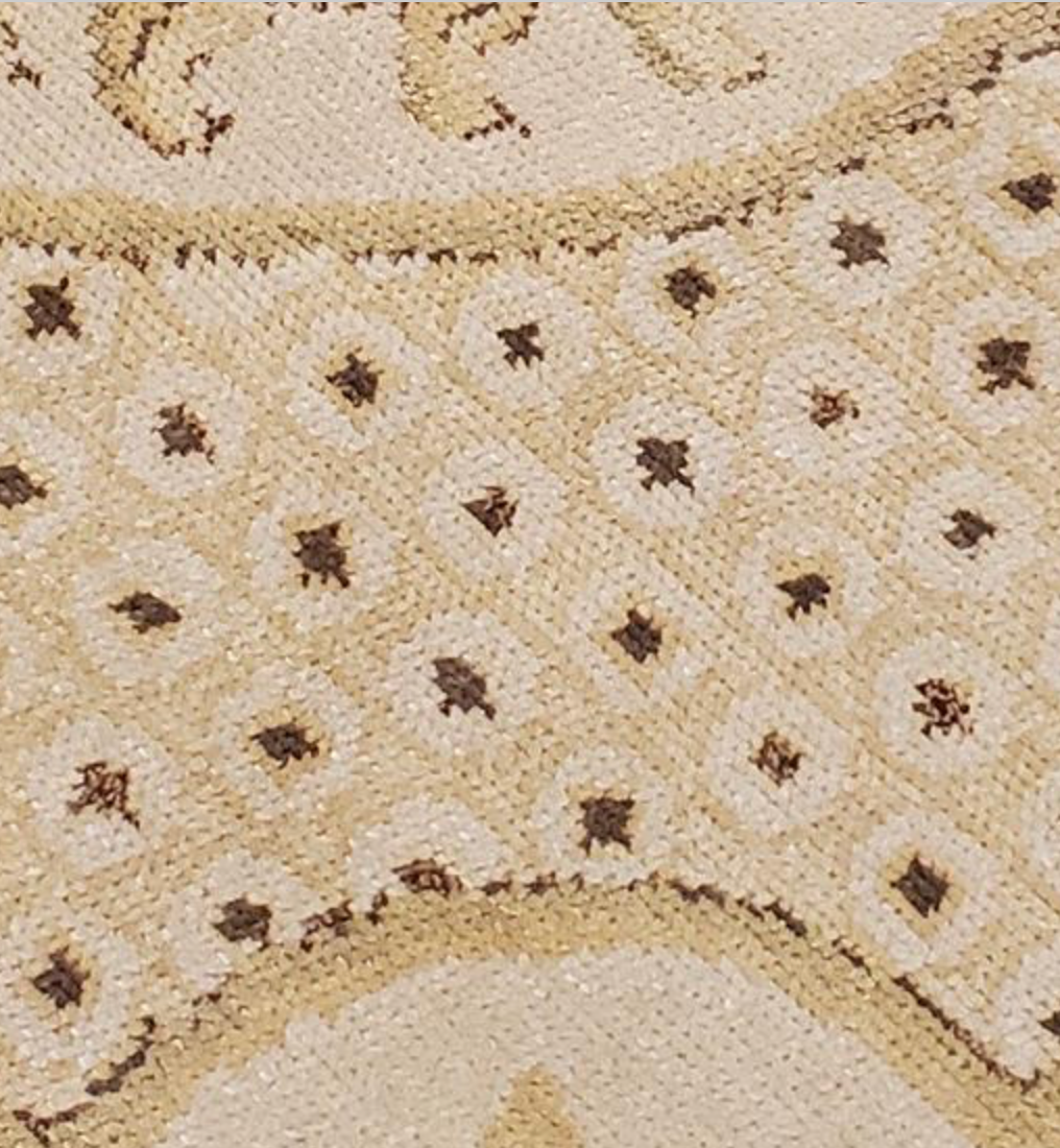 Abadjian Spanish Cuenca -  8' 00" x 10' 06" Rug - Beige, Light Grey, Light Brown & Olive Green - Hand Knotted Wool Area Rug - Traditional Classic Romanian Rug