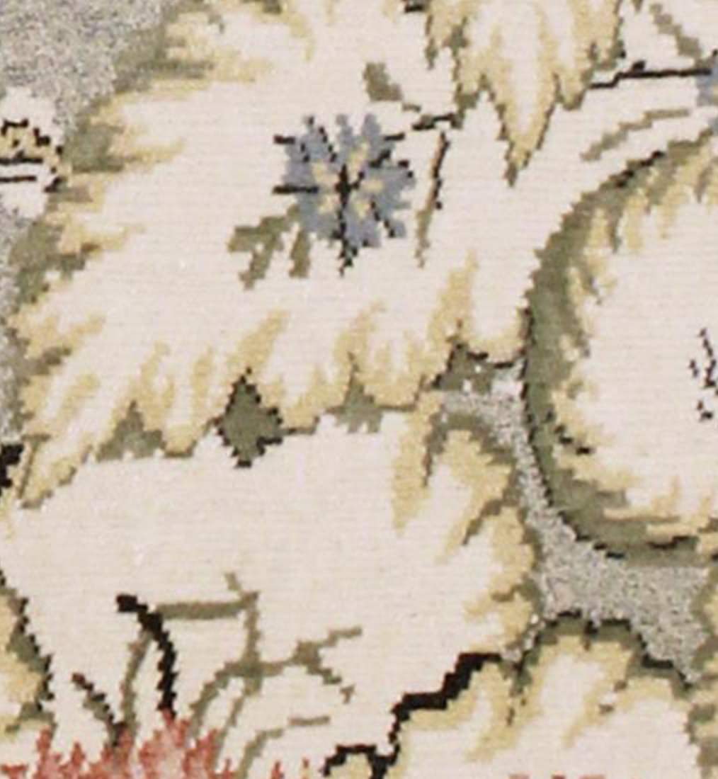 Abadjian Spanish Cuenca -  8' 01" x 9' 07" Rug - Beige Grey Rust Green Blue Yellow - Hand Knotted Wool Area Rug - Traditional Classic Romanian Rug