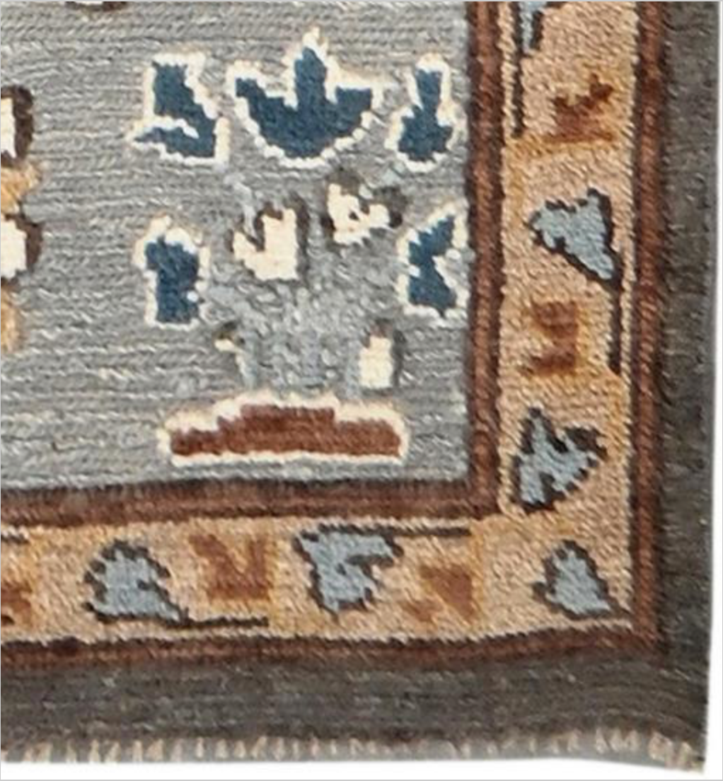 Anatolian Collection - 9' 09" x 13' 09" - Grey Blue Brown - Hand Knotted Wool Area Rug - Traditional Classic Rug