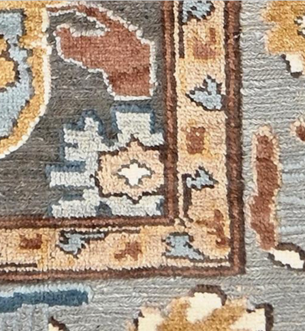 Anatolian Collection - 9' 09" x 13' 09" - Grey Blue Brown - Hand Knotted Wool Area Rug - Traditional Classic Rug
