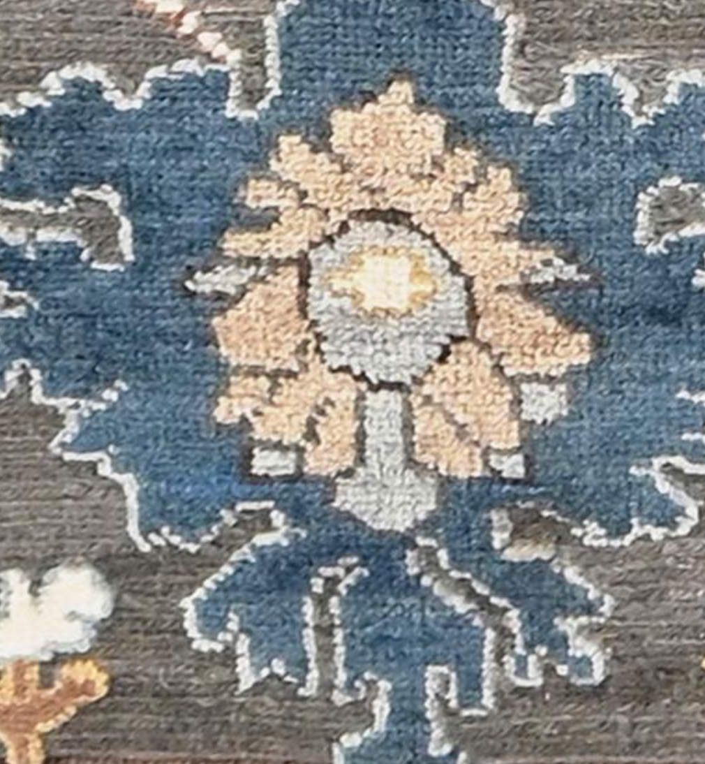 Anatolian Collection - 9' 09" x 13' 09" - Grey Blue Brown - Hand Knotted Wool Area Rug - Traditional Classic Rug