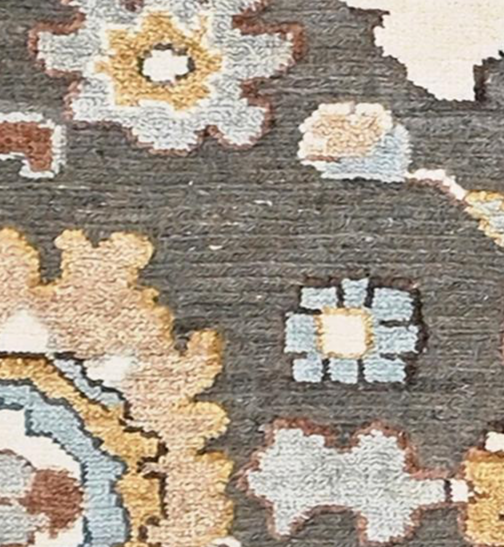 Anatolian Collection - 9' 09" x 13' 09" - Grey Blue Brown - Hand Knotted Wool Area Rug - Traditional Classic Rug