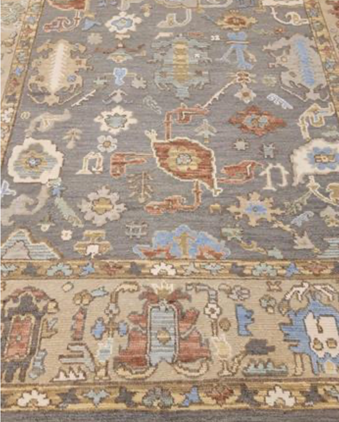 Anatolian Collection - 8' 11" x 12' 00" - Grey Blue Brown - Hand Knotted Wool Area Rug - Traditional Classic Rug
