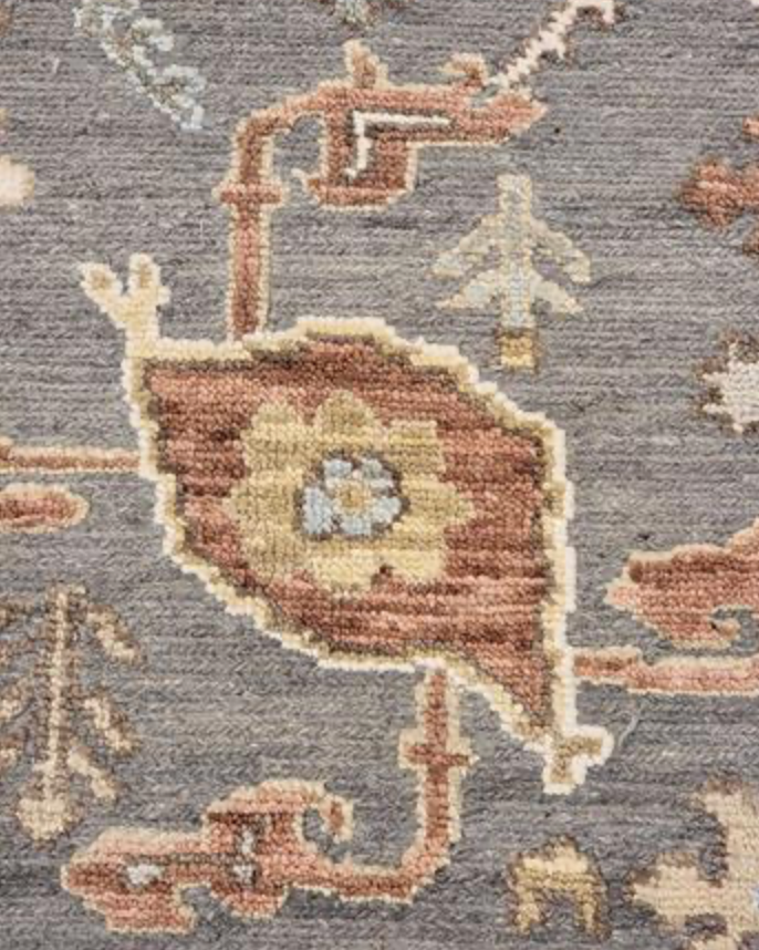 Anatolian Collection - 8' 11" x 12' 00" - Grey Blue Brown - Hand Knotted Wool Area Rug - Traditional Classic Rug