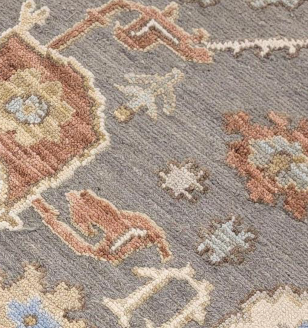 Anatolian Collection - 8' 11" x 12' 00" - Grey Blue Brown - Hand Knotted Wool Area Rug - Traditional Classic Rug