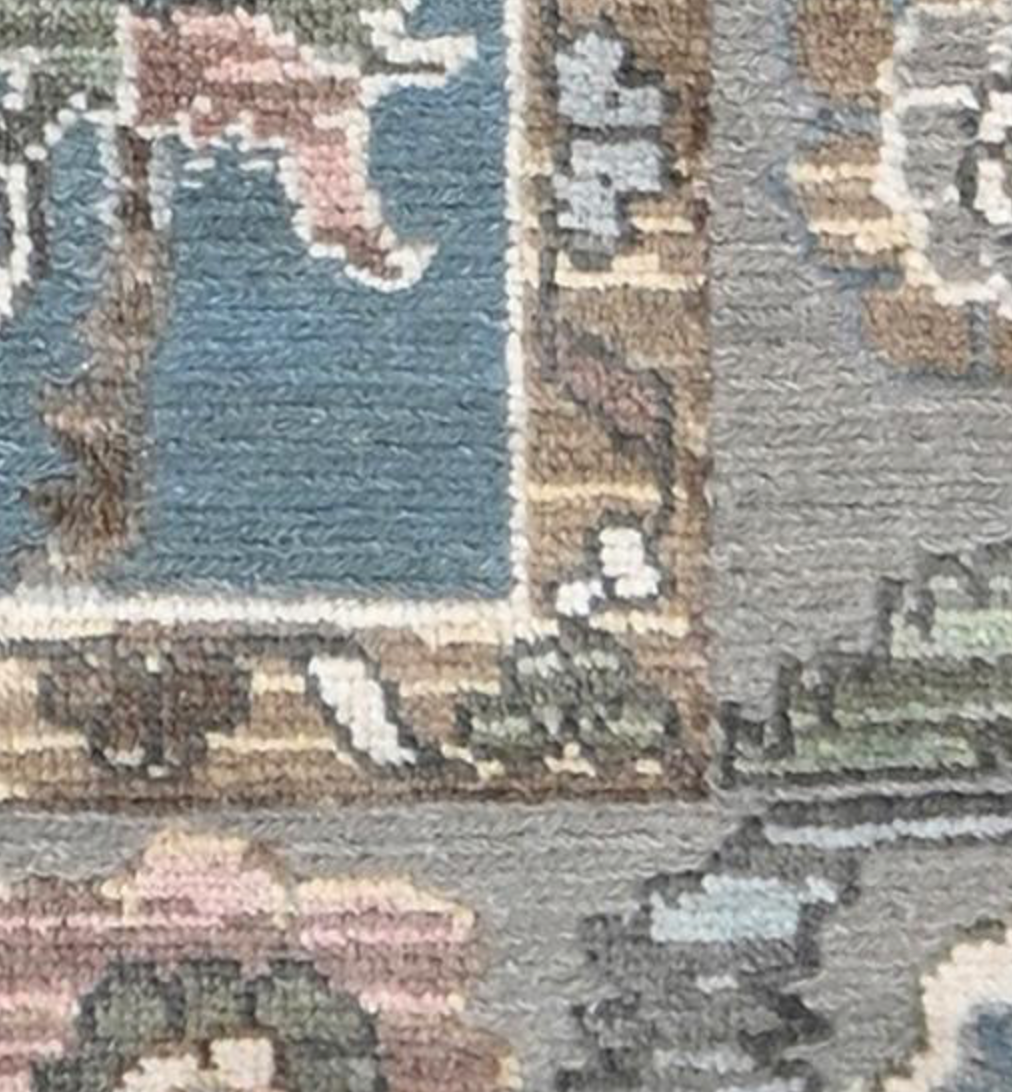 Anatolian Collection - 9' 05" x 12' 02" - Blue & Grey - Hand Knotted Wool Area Rug - Traditional Classic Rug