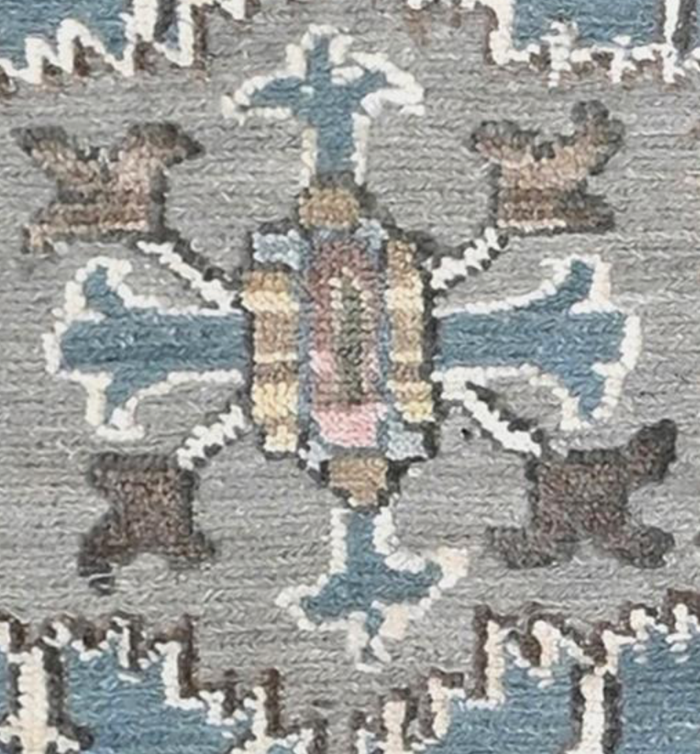 Anatolian Collection - 9' 05" x 12' 02" - Blue & Grey - Hand Knotted Wool Area Rug - Traditional Classic Rug