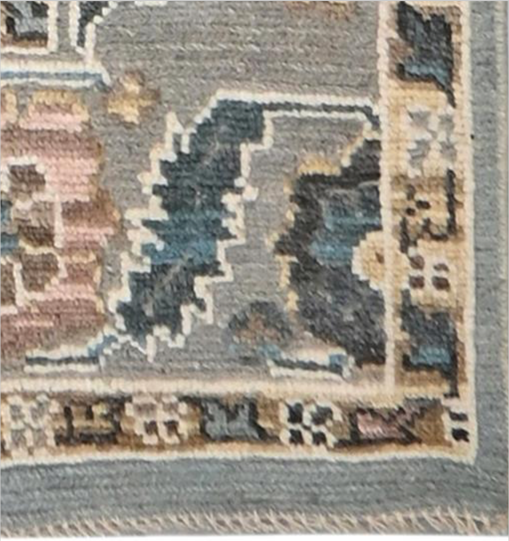 Anatolian Collection - 9' 02" x 11' 07" - Grey Gold Blue Pink - Hand Knotted Wool Area Rug - Traditional Classic Rug
