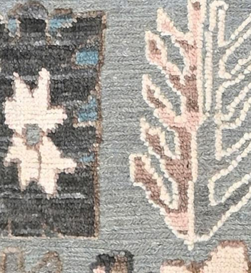 Anatolian Collection - 9' 02" x 11' 07" - Grey Gold Blue Pink - Hand Knotted Wool Area Rug - Traditional Classic Rug