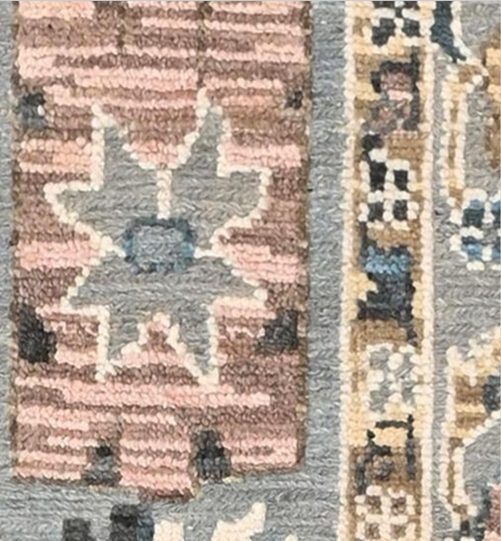 Anatolian Collection - 9' 02" x 11' 07" - Grey Gold Blue Pink - Hand Knotted Wool Area Rug - Traditional Classic Rug