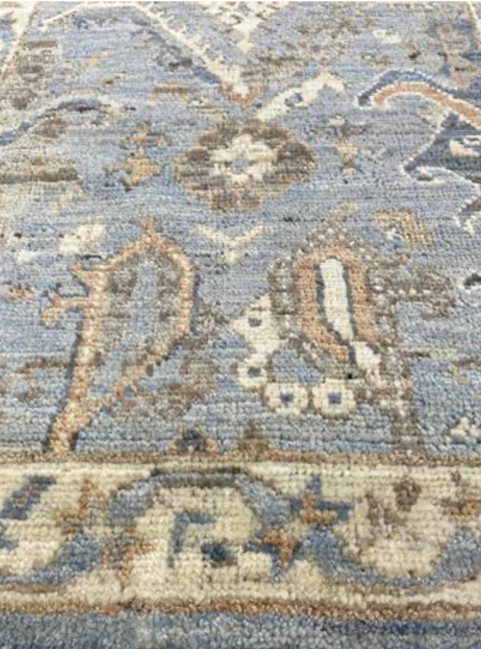 Anatolian Collection - 3' 03" x 5' 05" - Blue Grey Ivory Brown - Hand Knotted Wool Rug - Traditional Classic Rug