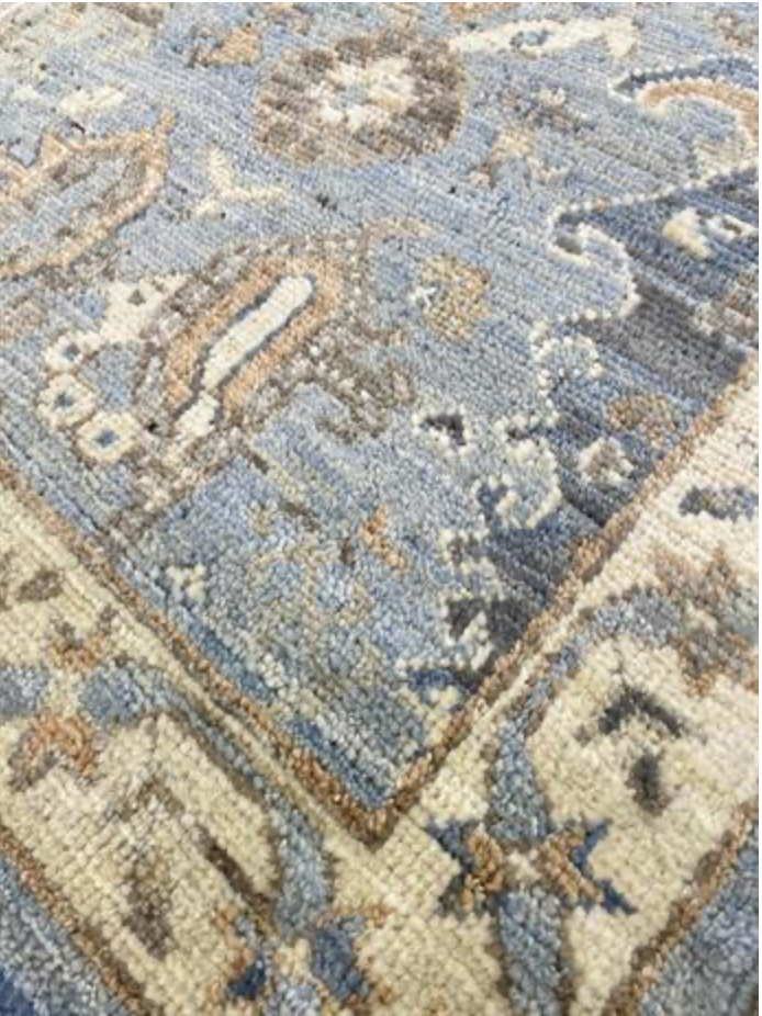 Anatolian Collection - 3' 03" x 5' 05" - Blue Grey Ivory Brown - Hand Knotted Wool Rug - Traditional Classic Rug