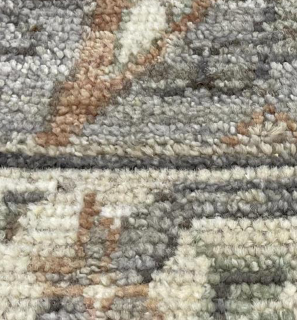 Anatolian Collection - 3' 04" x 5' 05" - Grey Ivory Green Pink - Hand Knotted Wool Rug - Traditional Classic Rug