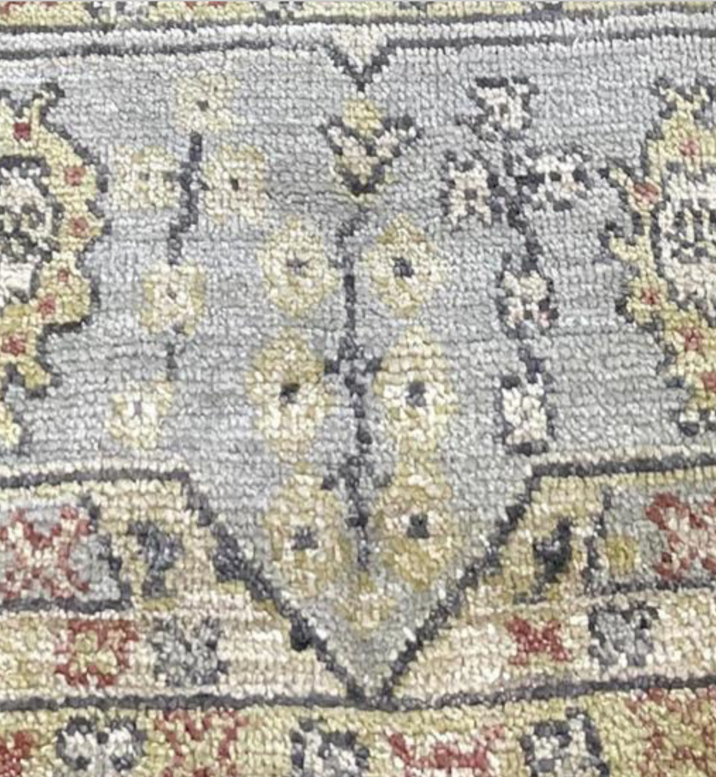 Anatolian Collection - 3'x5' 8'x10' & 9'x12' - Beige Blue Salmon - Hand Knotted Wool Area Rug - Traditional Classic Rug