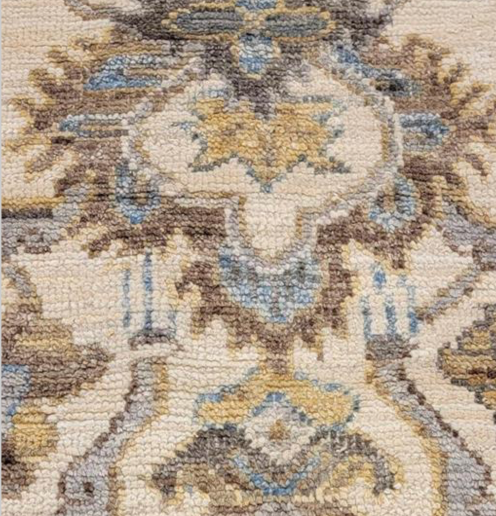 Anatolian Collection - 8' 01" x 10' 02" - Gray Beige Blue Brown - Hand Knotted Wool Area Rug - Traditional Classic Rug