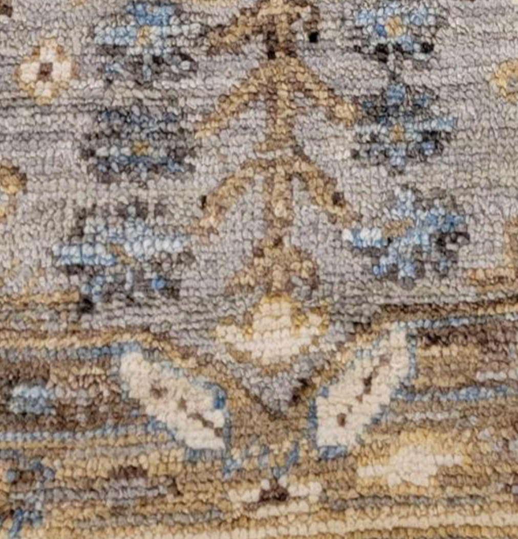 Anatolian Collection - 8' 01" x 10' 02" - Gray Beige Blue Brown - Hand Knotted Wool Area Rug - Traditional Classic Rug