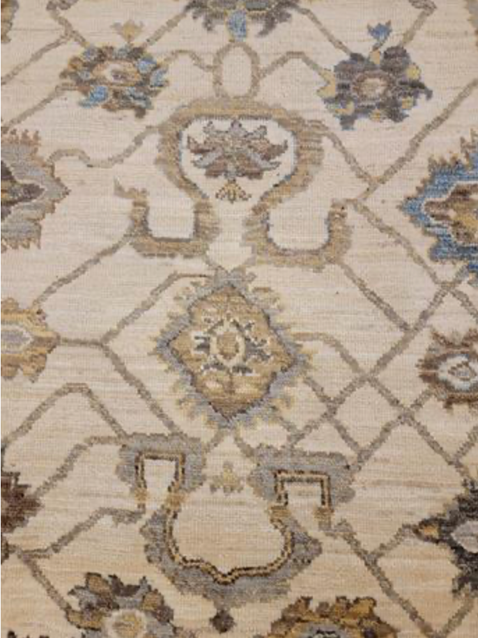 Anatolian Collection - 8' 01" x 10' 02" - Gray Beige Blue Brown - Hand Knotted Wool Area Rug - Traditional Classic Rug
