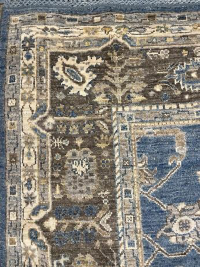Anatolian Collection - 8'x10' & 9'x12' - Blue Grey Beige - Hand Knotted Wool Area Rug - Traditional Classic Rug