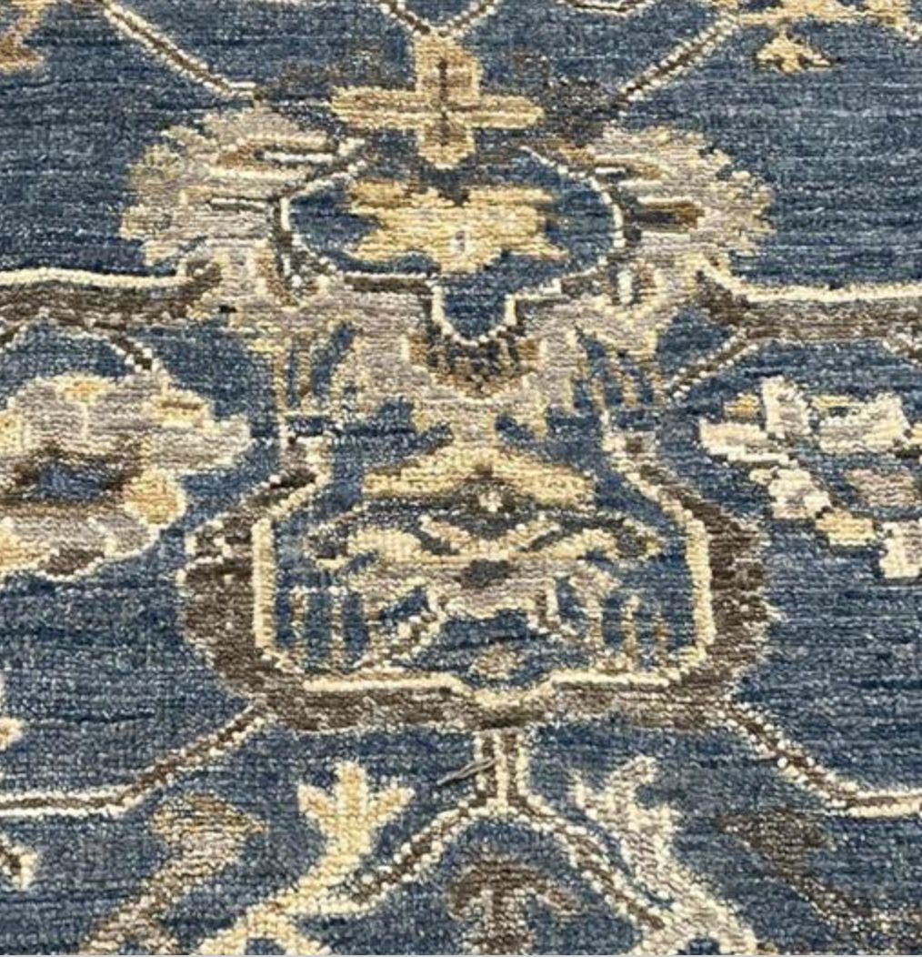 Anatolian Collection - 8'x10' & 9'x12' - Blue Grey Beige - Hand Knotted Wool Area Rug - Traditional Classic Rug