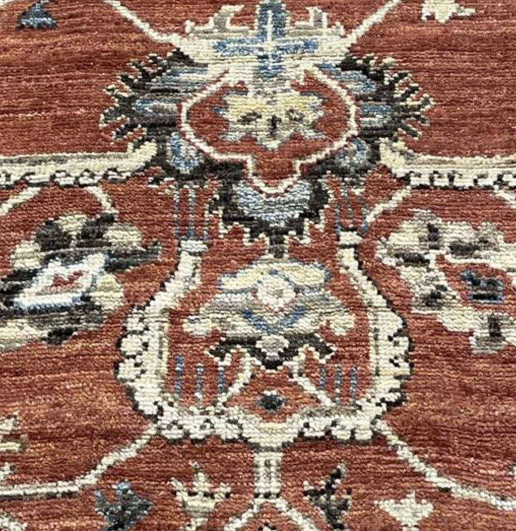 Anatolian Collection - 8'x10' & 9'x12' - Rust Beige Blue Green - Hand Knotted Wool Area Rug - Traditional Classic Rug
