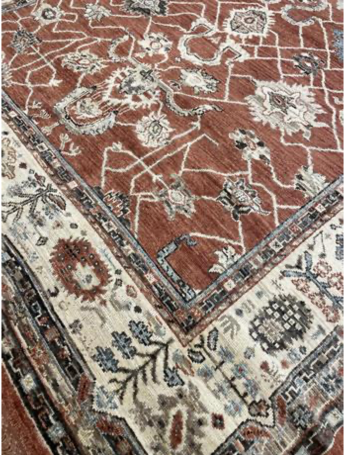 Anatolian Collection - 8'x10' & 9'x12' - Rust Beige Blue Green - Hand Knotted Wool Area Rug - Traditional Classic Rug