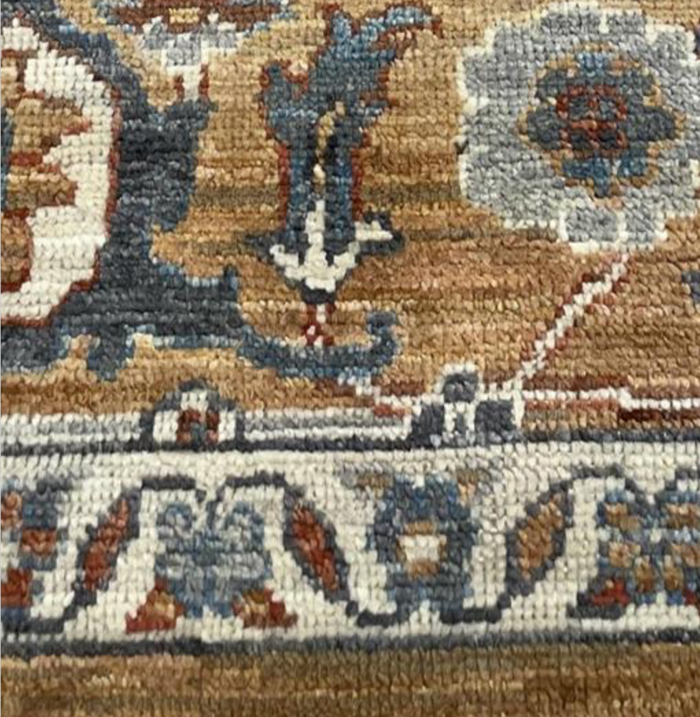 Anatolian Collection - 8'x10' & 9'x12' - Camel Gold Blue White Rust - Hand Knotted Wool Area Rug - Traditional Classic Rug