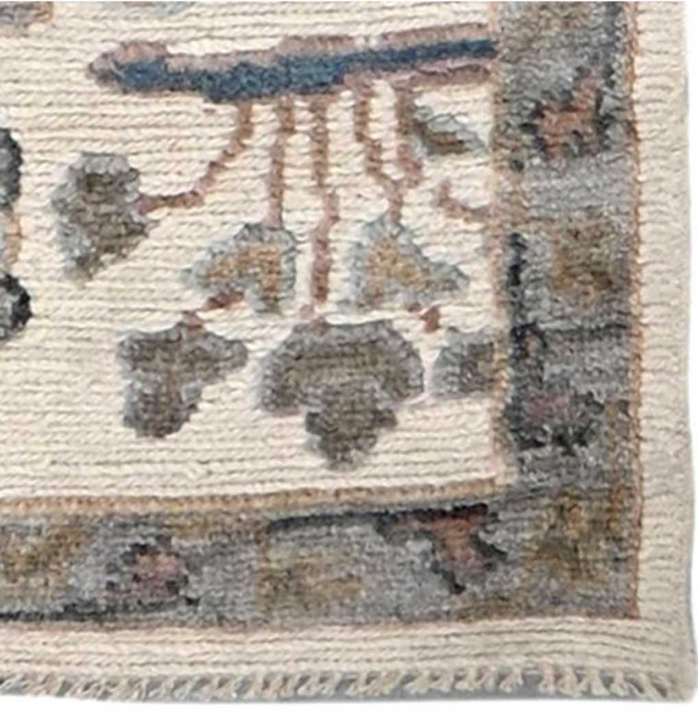 Anatolian Collection - 8' 08" x 11' 09" - White Blue Brown Grey Pink - Hand Knotted Wool Area Rug - Traditional Classic Rug