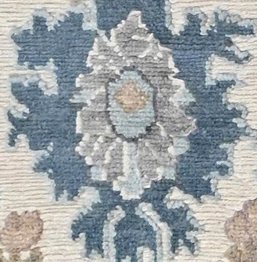 Anatolian Collection - 8' 08" x 11' 09" - White Blue Brown Grey Pink - Hand Knotted Wool Area Rug - Traditional Classic Rug
