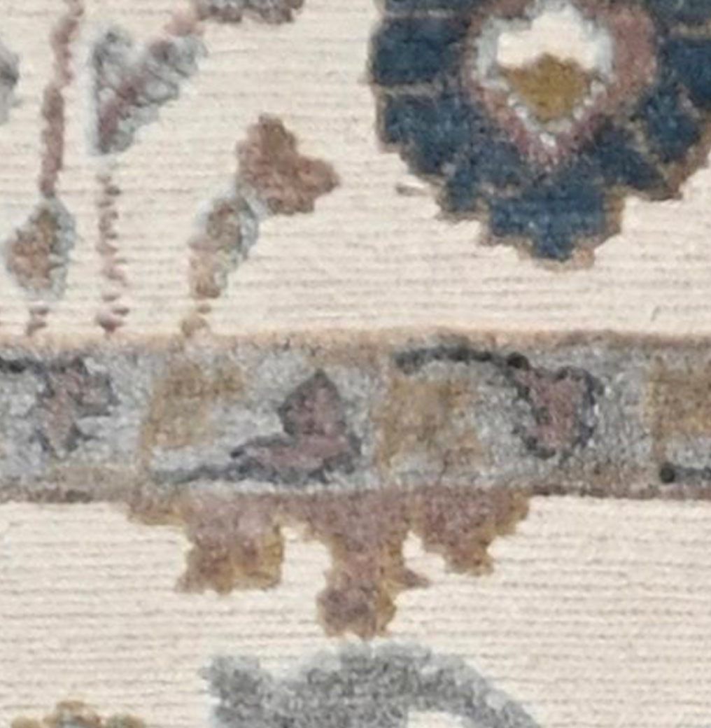 Anatolian Collection - 8' 08" x 11' 09" - White Blue Brown Grey Pink - Hand Knotted Wool Area Rug - Traditional Classic Rug