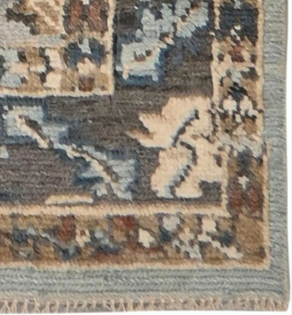 Anatolian Collection - 7' 10" x 9' 09" - Grey Blue Beige Brown - Hand Knotted Wool Area Rug - Traditional Classic Rug