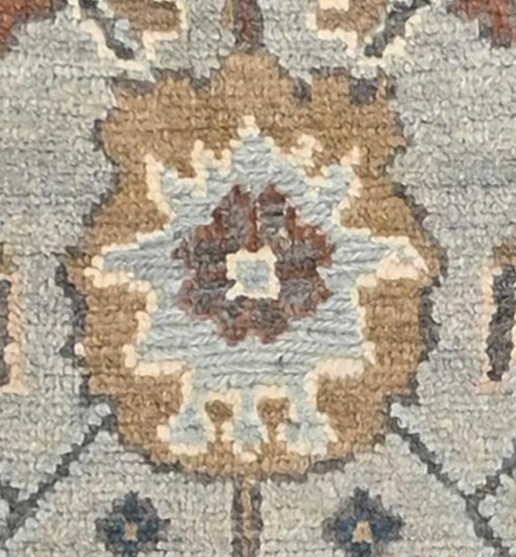 Anatolian Collection - 7' 10" x 9' 09" - Grey Blue Beige Brown - Hand Knotted Wool Area Rug - Traditional Classic Rug