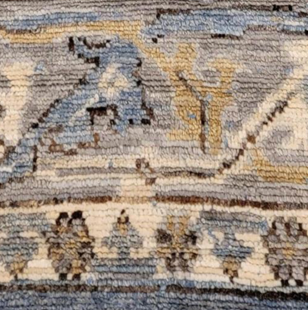 Anatolian Collection - 6' 00" x 8' 09" - Blue Grey White - Hand Knotted Wool Rug - Traditional Classic Rug
