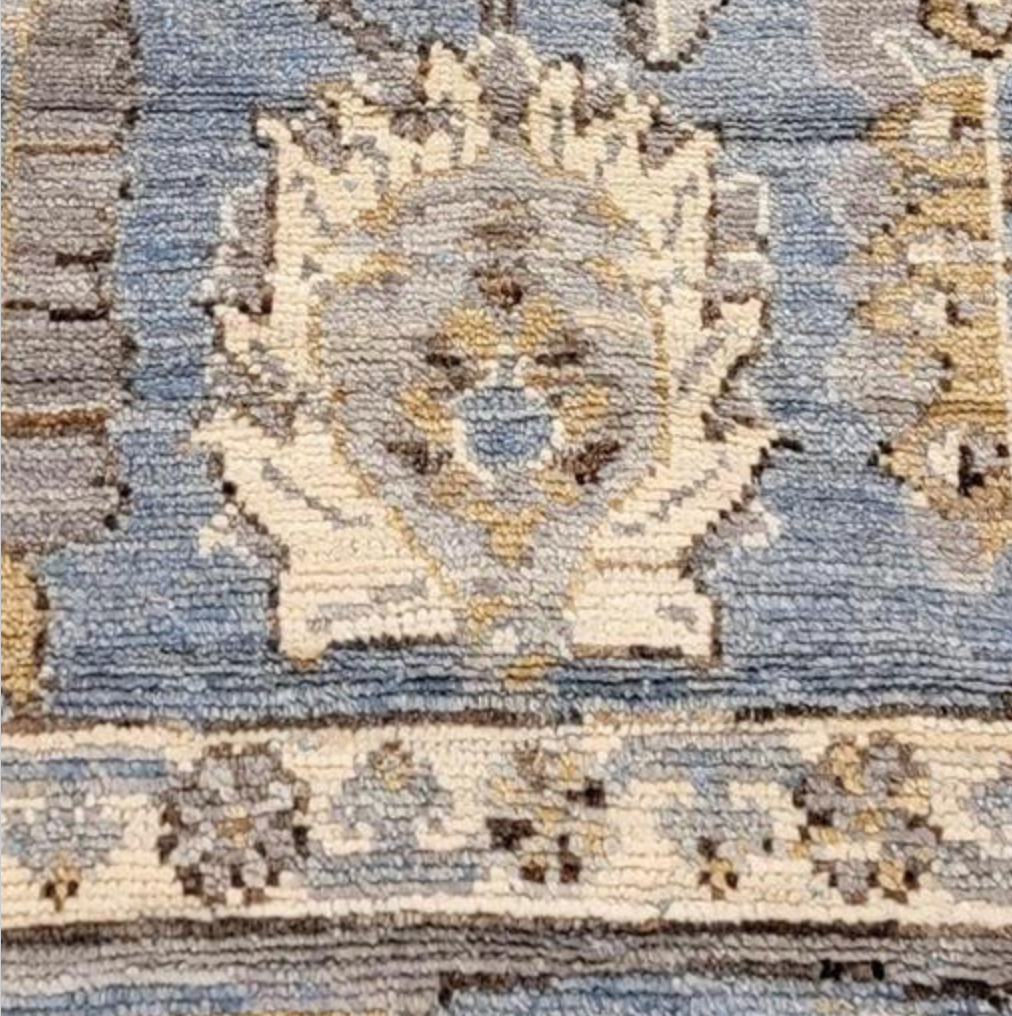Anatolian Collection - 6' 00" x 8' 09" - Blue Grey White - Hand Knotted Wool Rug - Traditional Classic Rug