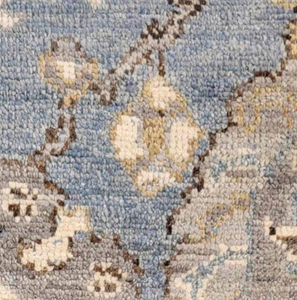 Anatolian Collection - 6' 00" x 8' 09" - Blue Grey White - Hand Knotted Wool Rug - Traditional Classic Rug