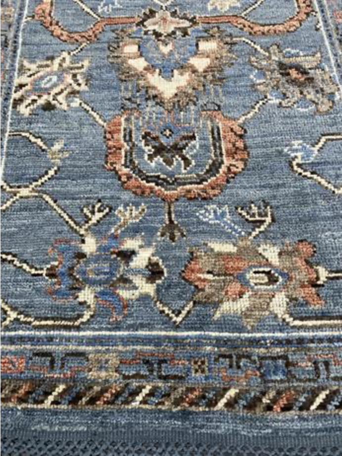 Anatolian Collection - 3' 02" x 5' 00" - Blue Grey Rust Ivory - Hand Knotted Wool Rug - Traditional Classic Rug