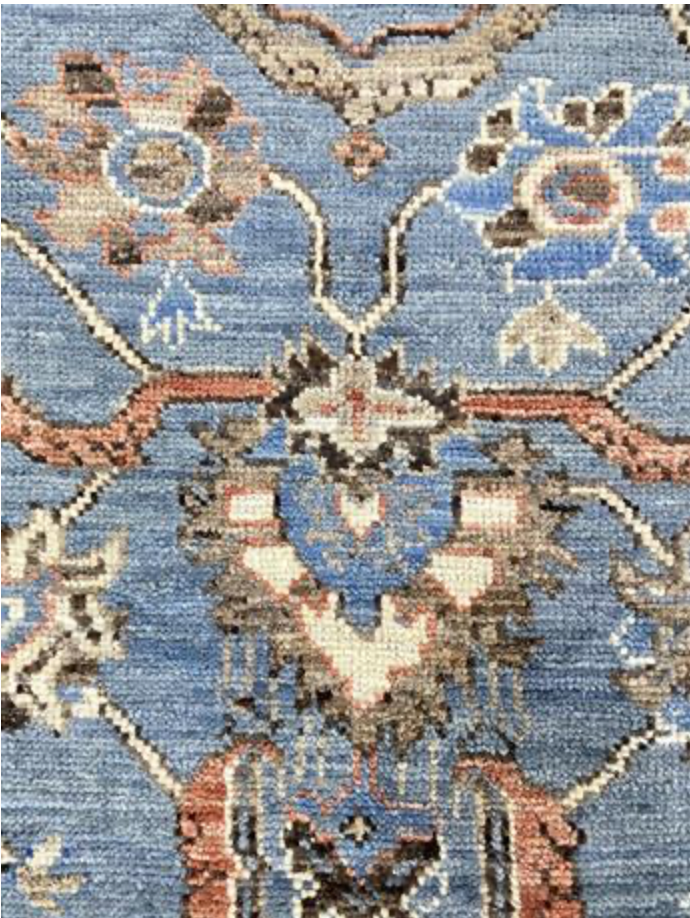 Anatolian Collection - 3' 02" x 5' 00" - Blue Grey Rust Ivory - Hand Knotted Wool Rug - Traditional Classic Rug