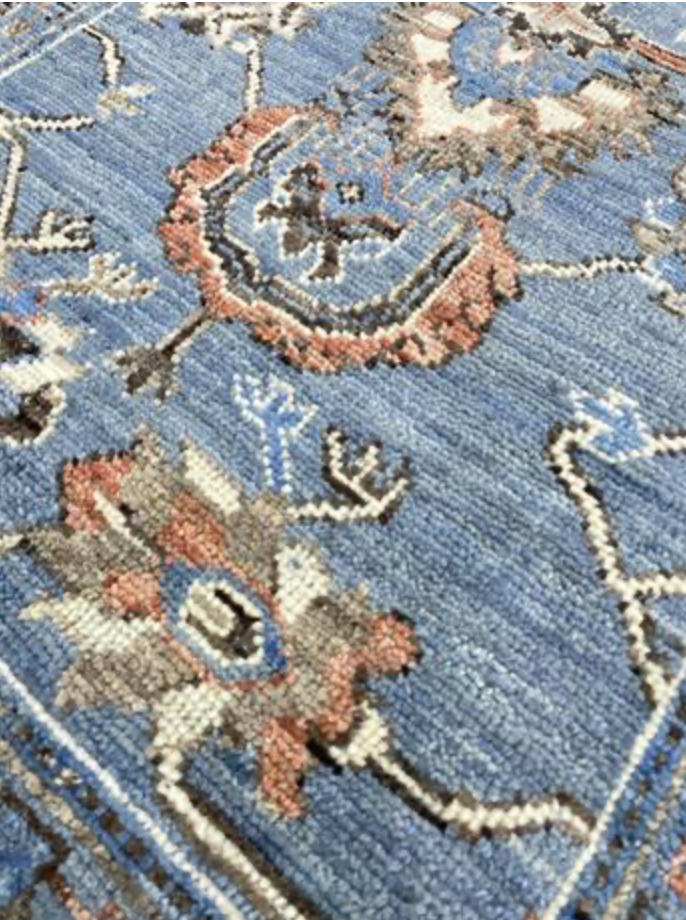 Anatolian Collection - 3' 02" x 5' 00" - Blue Grey Rust Ivory - Hand Knotted Wool Rug - Traditional Classic Rug