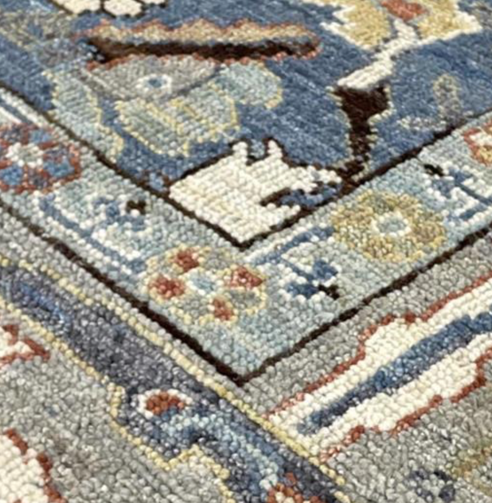 Anatolian Collection - 9' 03" x 12' 00" - Blue Grey Brown Rust Beige - Hand Knotted Wool Area Rug - Traditional Classic Rug